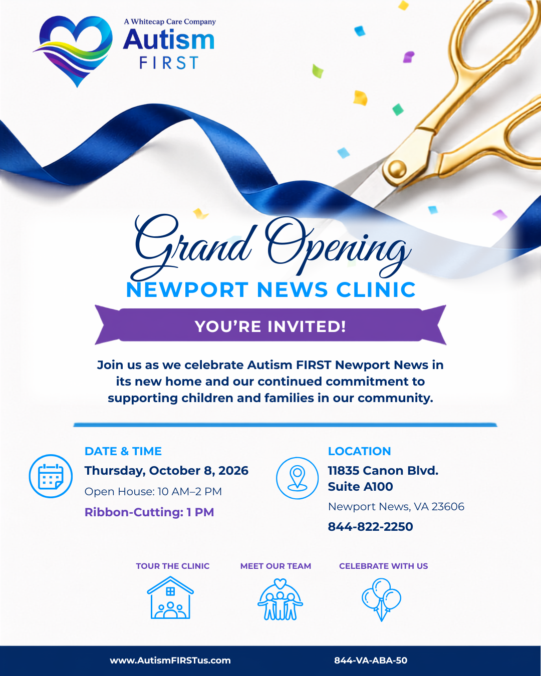 Autism FIRST Newport News Clinic Grand Opening flyer